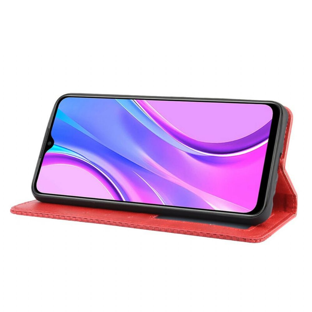 Bescherming Hoesje voor Xiaomi Redmi 9 Folio-hoesje Vintage Gestileerd Leereffect