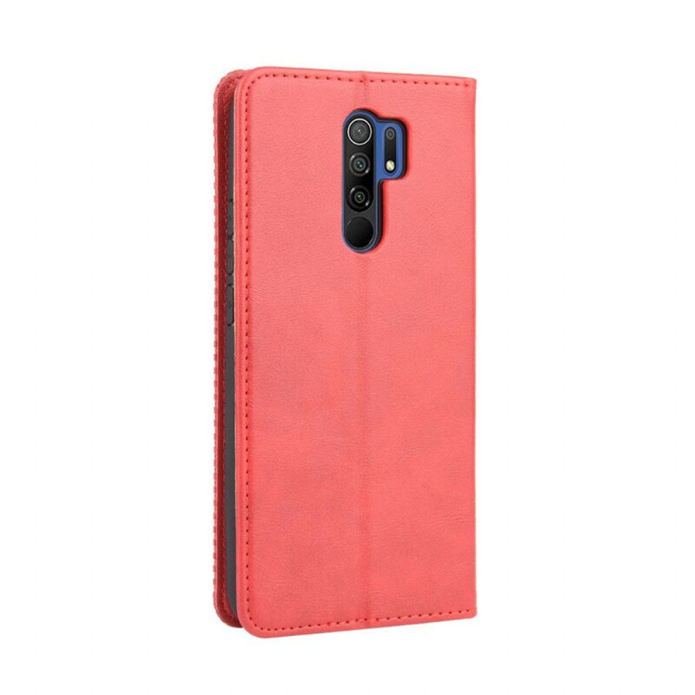 Bescherming Hoesje voor Xiaomi Redmi 9 Folio-hoesje Vintage Gestileerd Leereffect