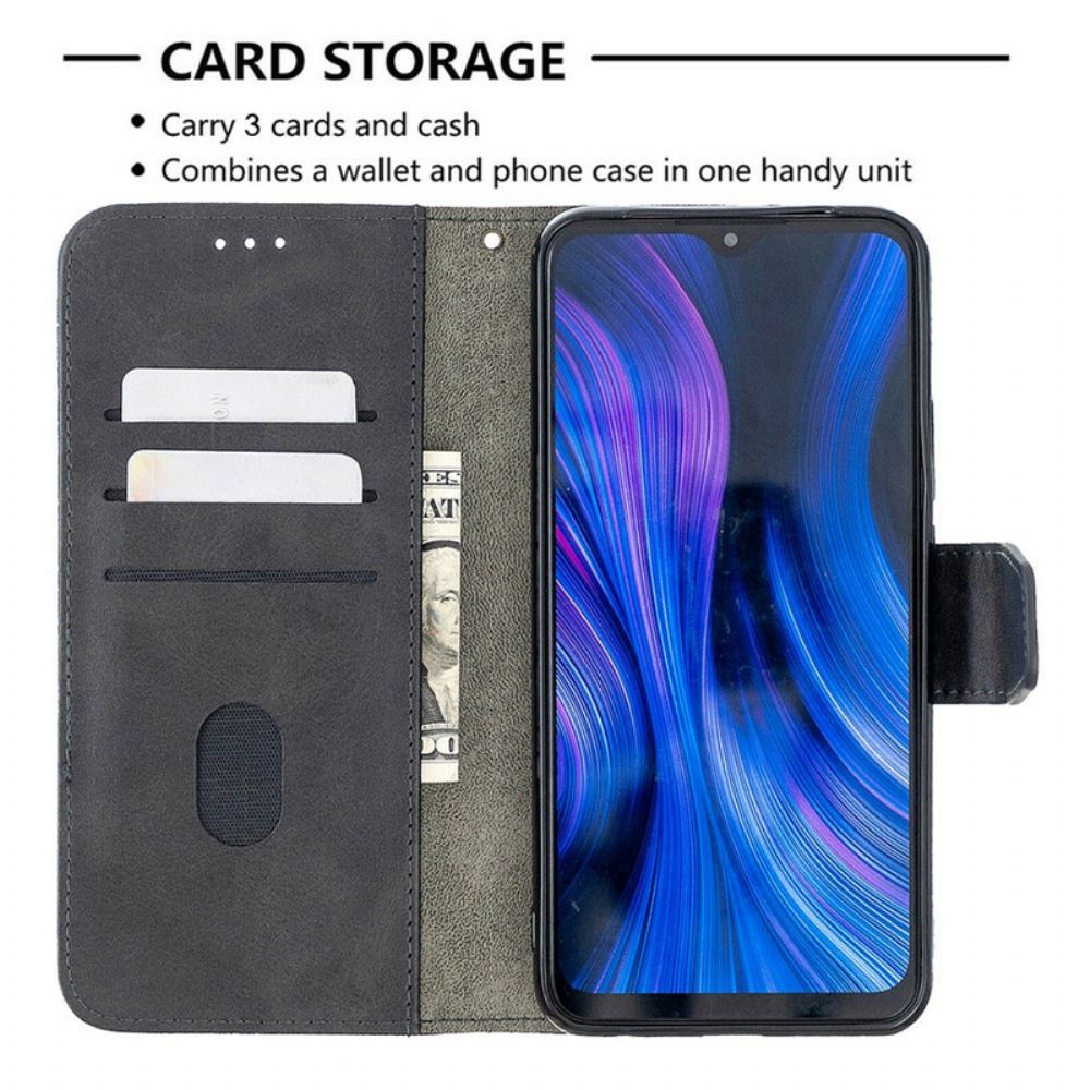 Flip Case voor Xiaomi Redmi 9 Klassiek Krokodillenleereffect