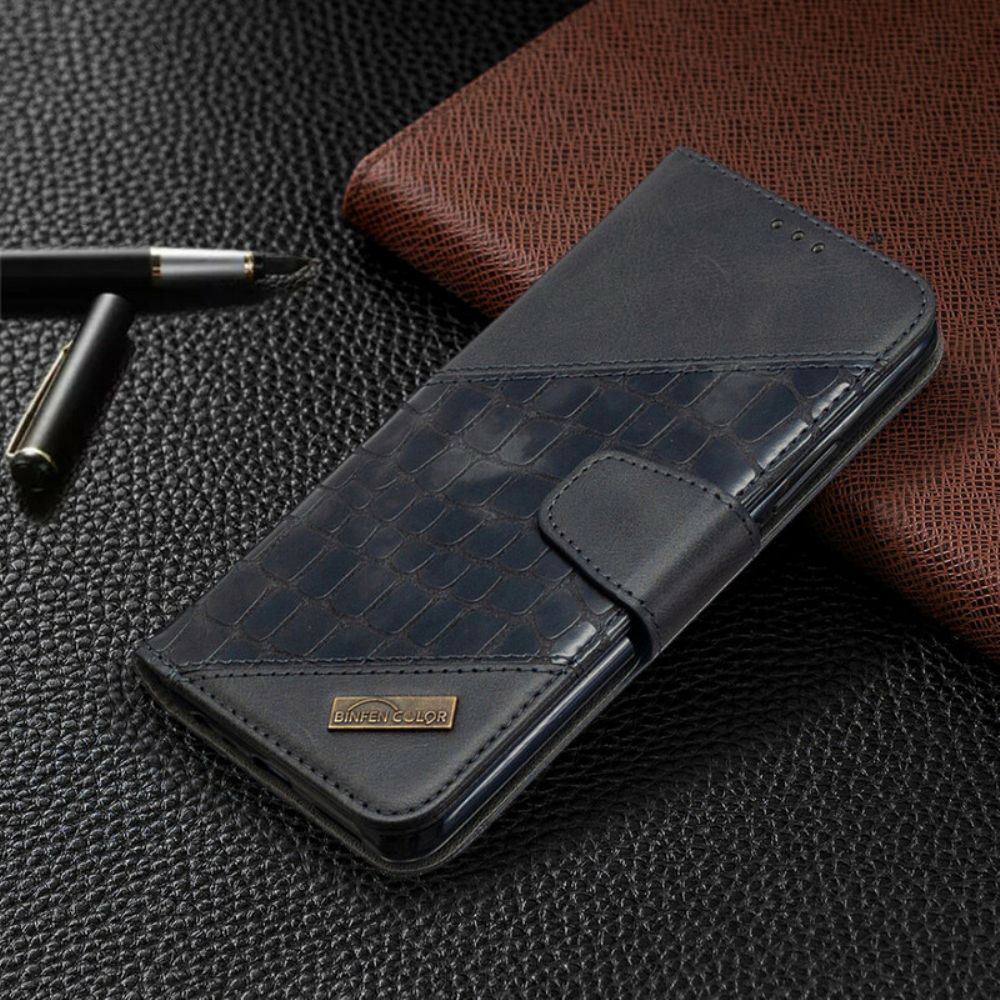 Flip Case voor Xiaomi Redmi 9 Klassiek Krokodillenleereffect