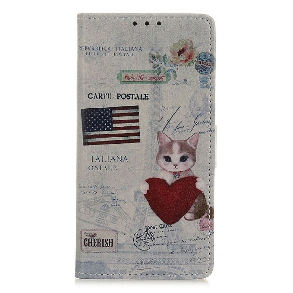 Flip Case voor Xiaomi Redmi 9 Reizende Kat