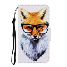 Folio-hoesje voor Xiaomi Redmi 9 Met Ketting Smart Fox Met Riem