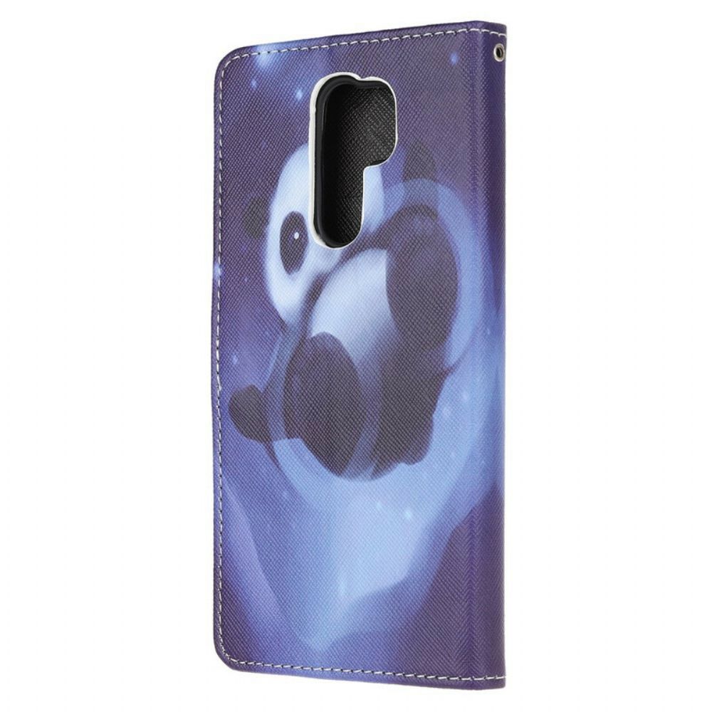 Folio-hoesje voor Xiaomi Redmi 9 Met Ketting Thong Space Panda