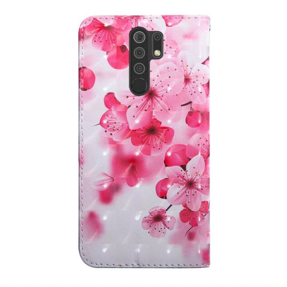 Folio-hoesje voor Xiaomi Redmi 9 Roze Bloemen