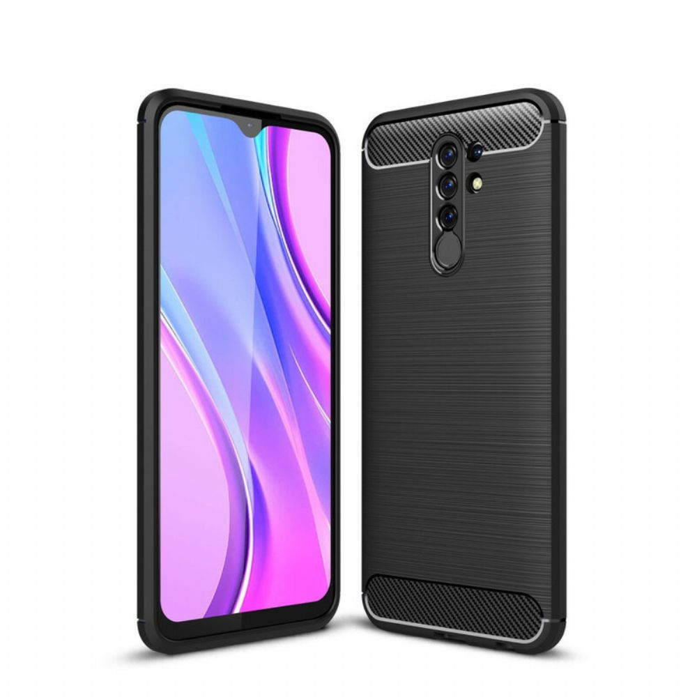 Hoesje voor Xiaomi Redmi 9 Geborstelde Koolstofvezel