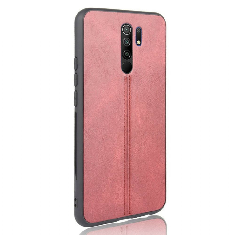 Hoesje voor Xiaomi Redmi 9 Naad Leereffect