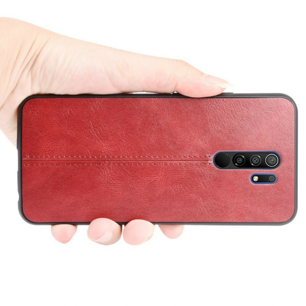 Hoesje voor Xiaomi Redmi 9 Naad Leereffect