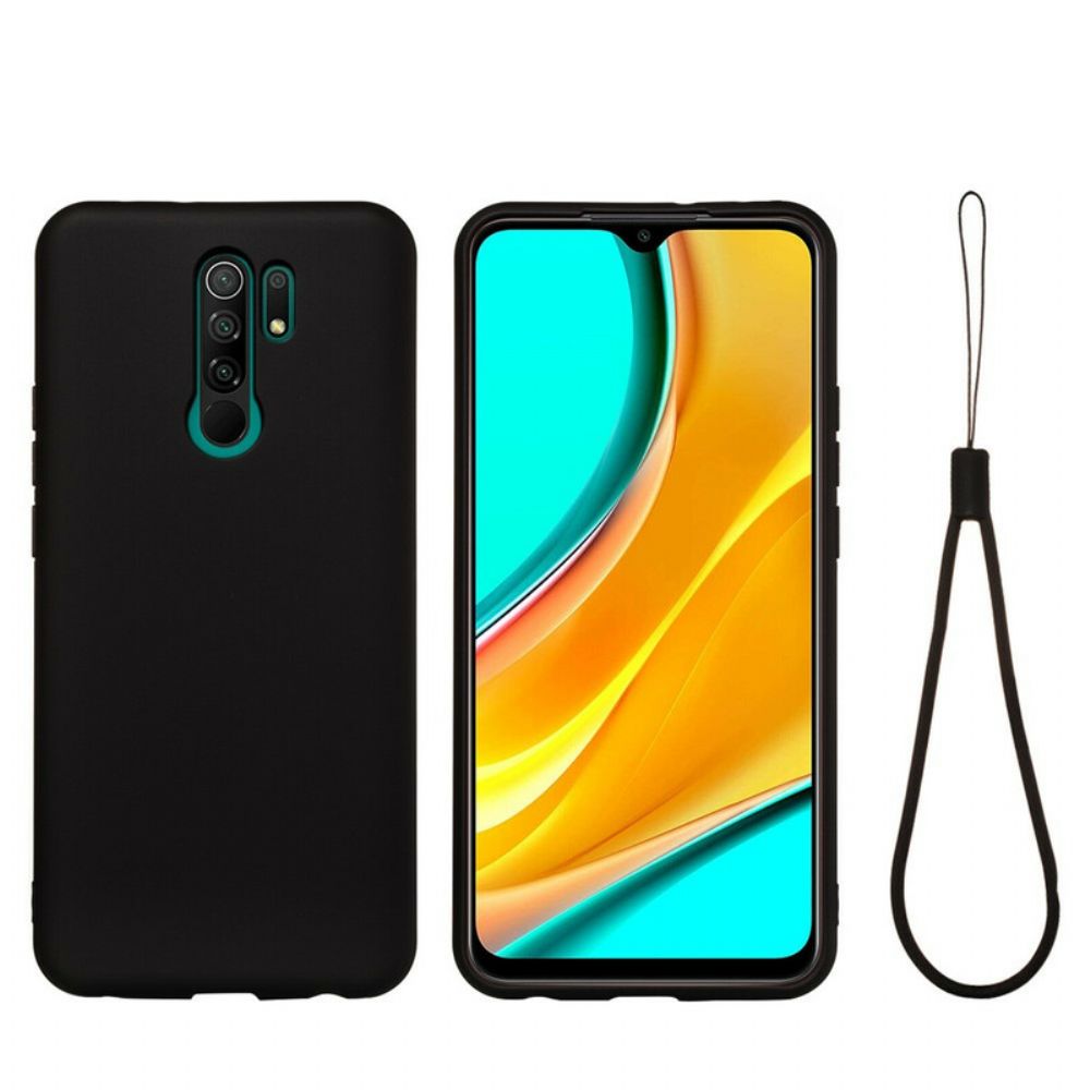 Hoesje voor Xiaomi Redmi 9 Vloeibare Siliconen Met Koord