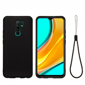 Hoesje voor Xiaomi Redmi 9 Vloeibare Siliconen Met Koord