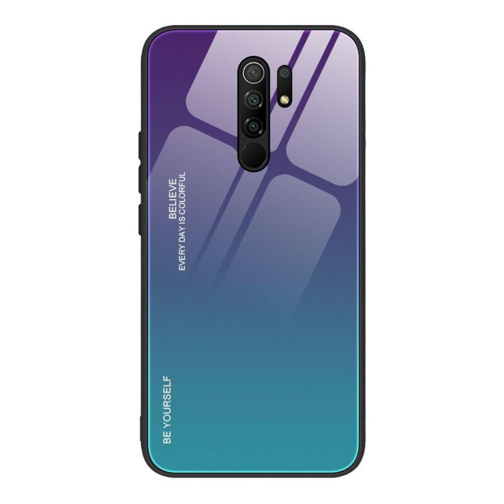 Hoesje voor Xiaomi Redmi 9 Wees Jezelf Van Gehard Glas