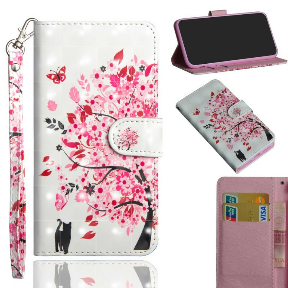 Flip Case voor iPhone 12 Mini Roze Boom