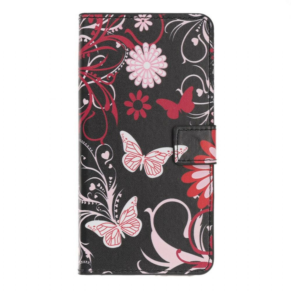 Folio-hoesje voor iPhone 12 Mini Krankzinnige Vlinders