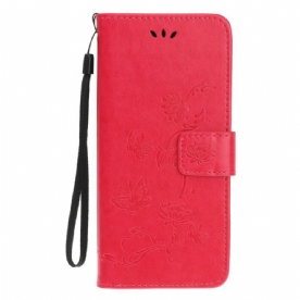 Folio-hoesje voor iPhone 12 Mini Met Ketting Bloemen Strappy