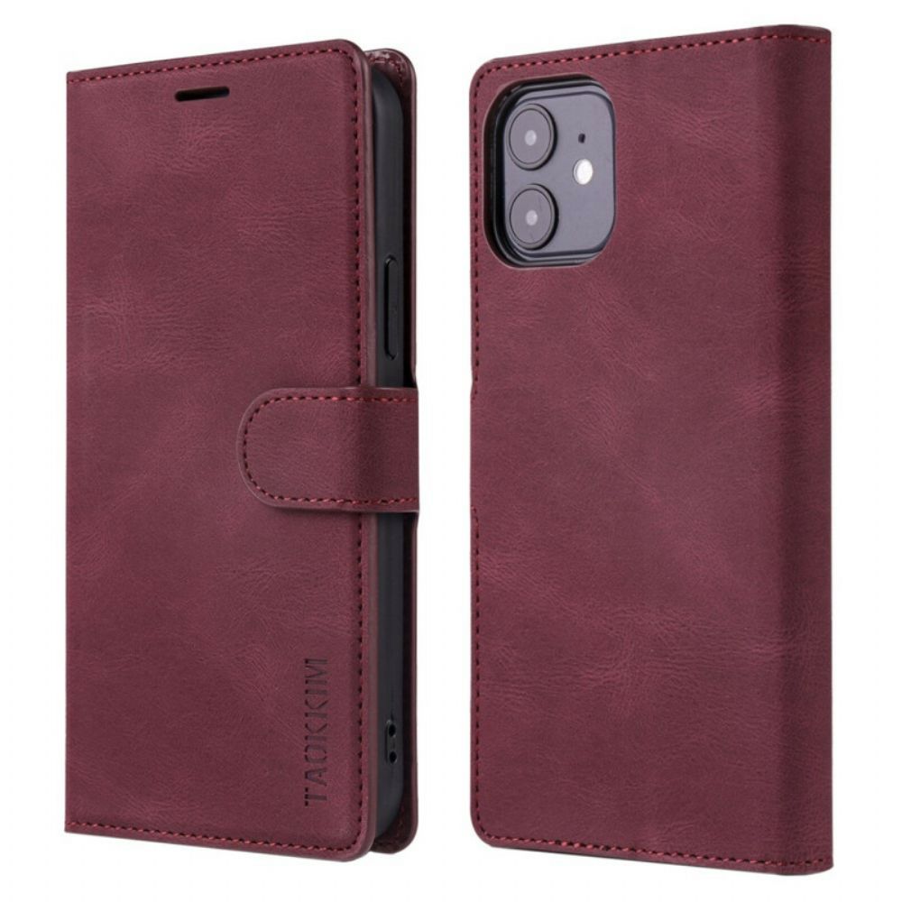 Folio-hoesje voor iPhone 12 Mini Taokkim Lederen Stijl