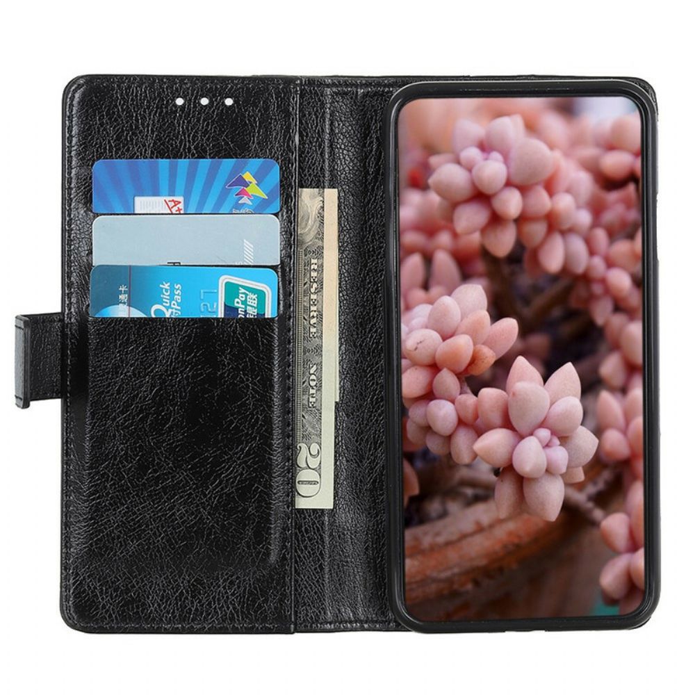 Folio-hoesje voor iPhone 12 Mini Vintage Klinknagels Nappaleer Stijl