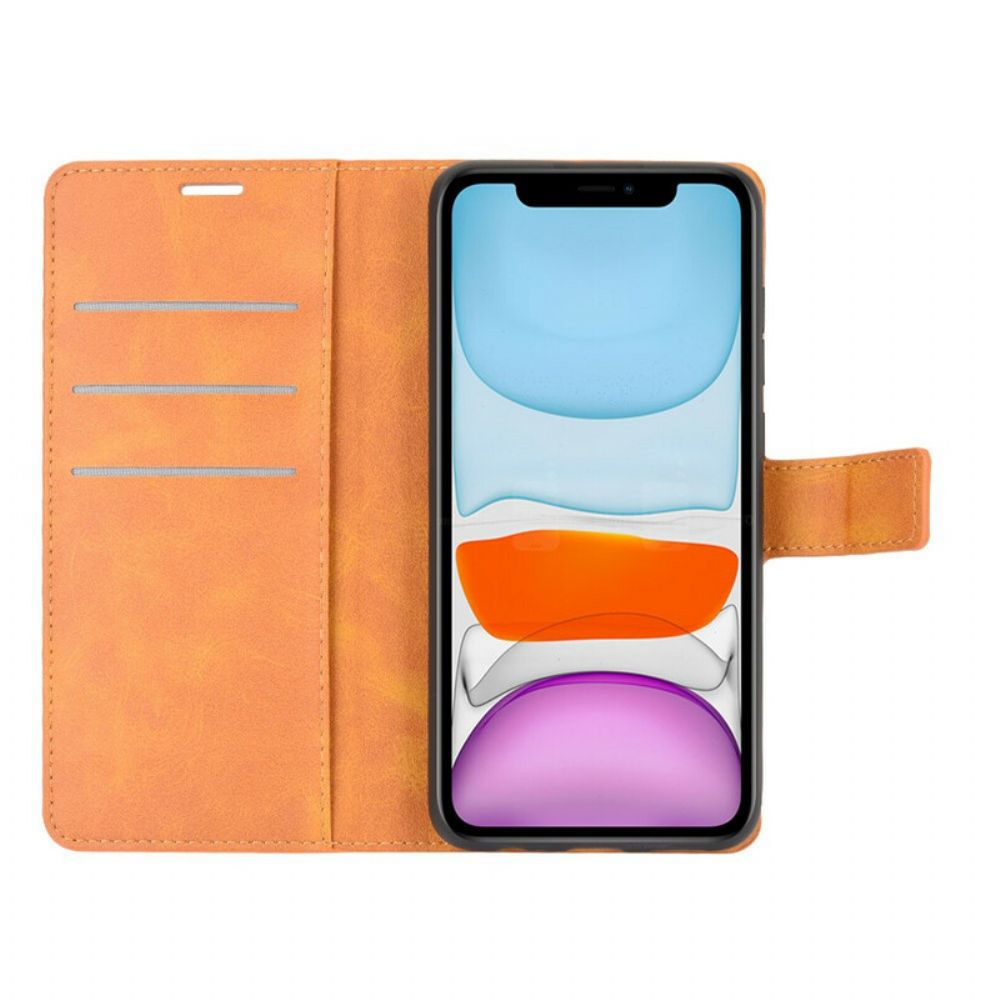 Folio-hoesje voor iPhone 12 Mini Vintage Lederen Stijl