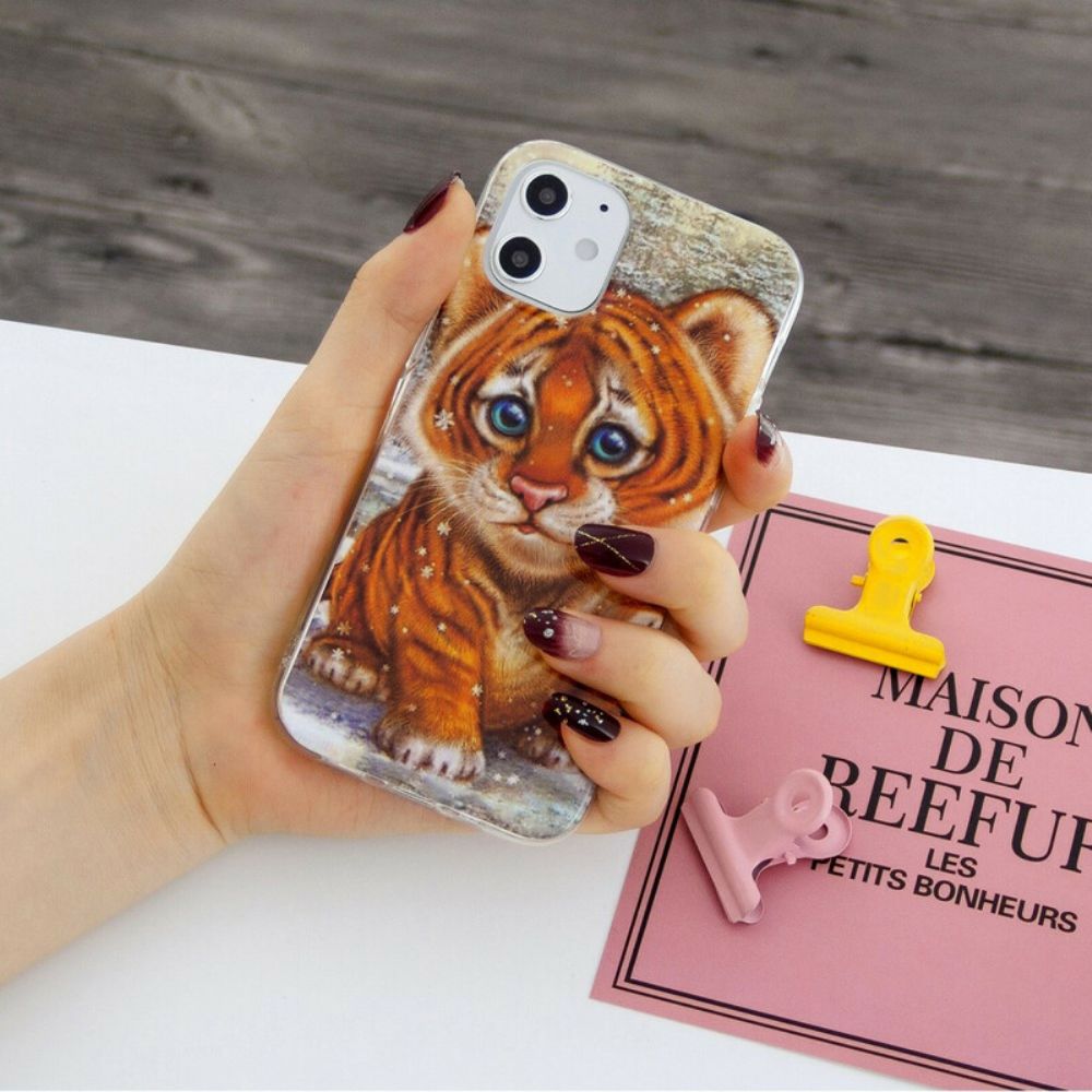 Hoesje voor iPhone 12 Mini Baby Tijger