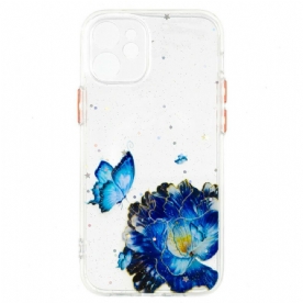 Hoesje voor iPhone 12 Mini Bloemen Vlinder Hybride