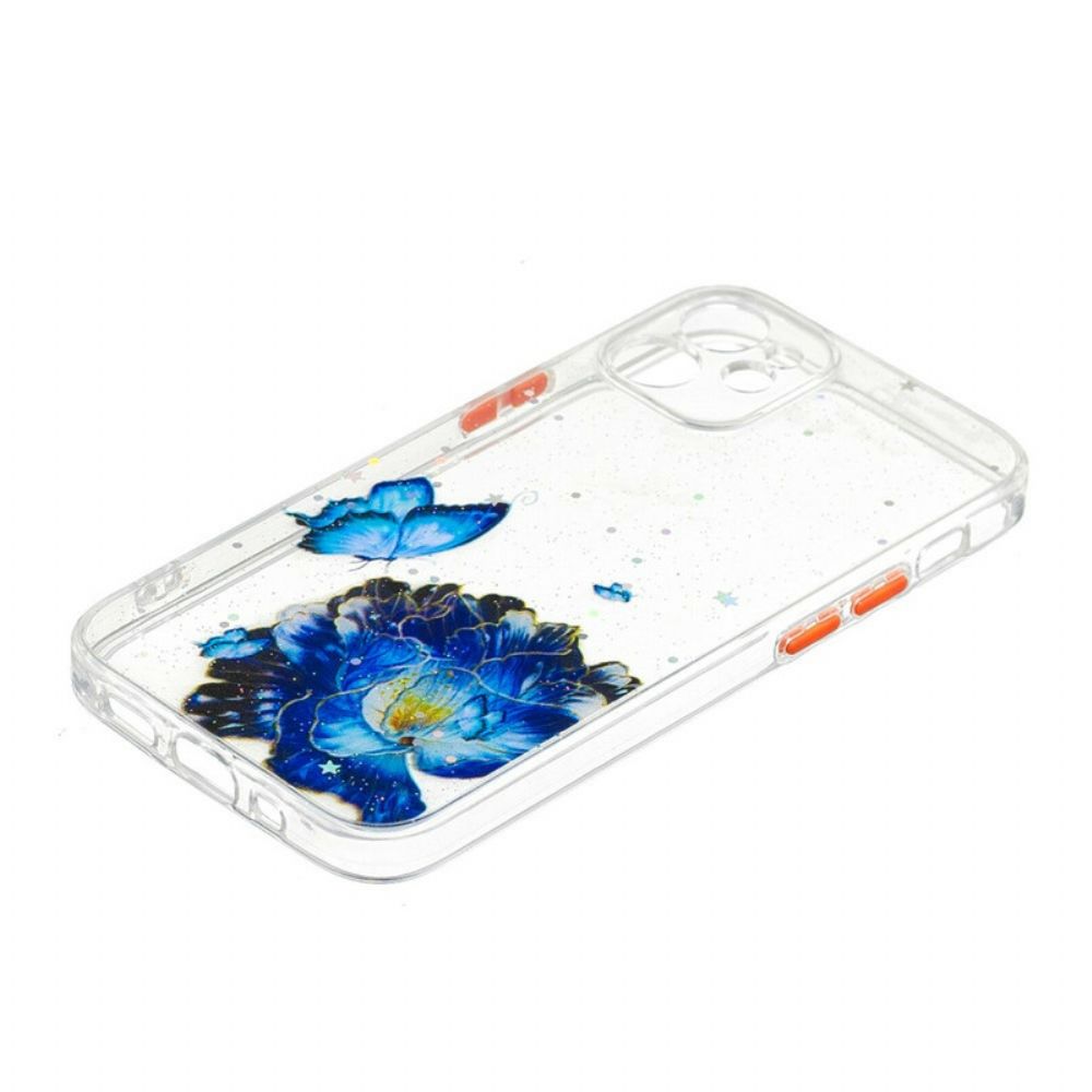 Hoesje voor iPhone 12 Mini Bloemen Vlinder Hybride