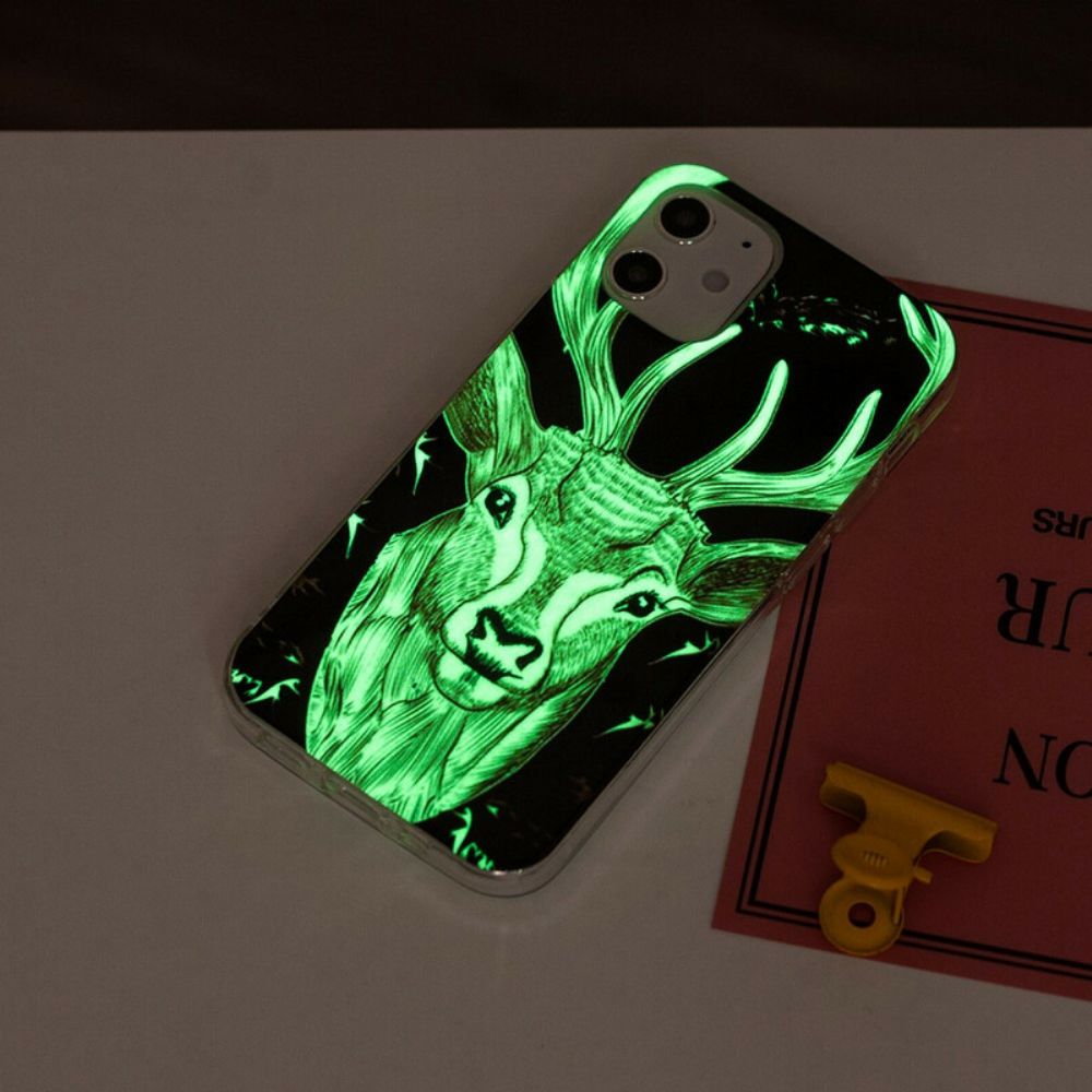 Hoesje voor iPhone 12 Mini Fluorescerend Majestueus Hert