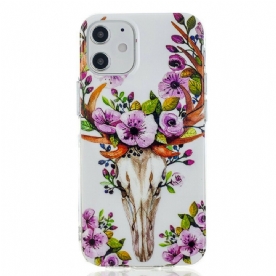 Hoesje voor iPhone 12 Mini Fluorescerende Bloem Eland