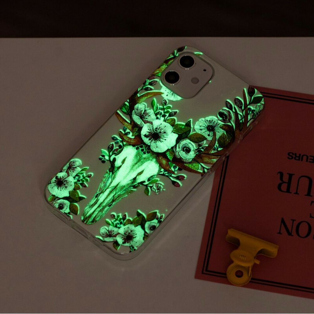 Hoesje voor iPhone 12 Mini Fluorescerende Bloem Eland