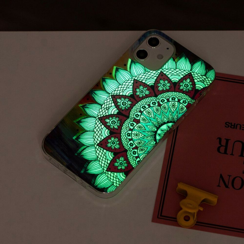 Hoesje voor iPhone 12 Mini Fluorescerende Kleurrijke Mandala