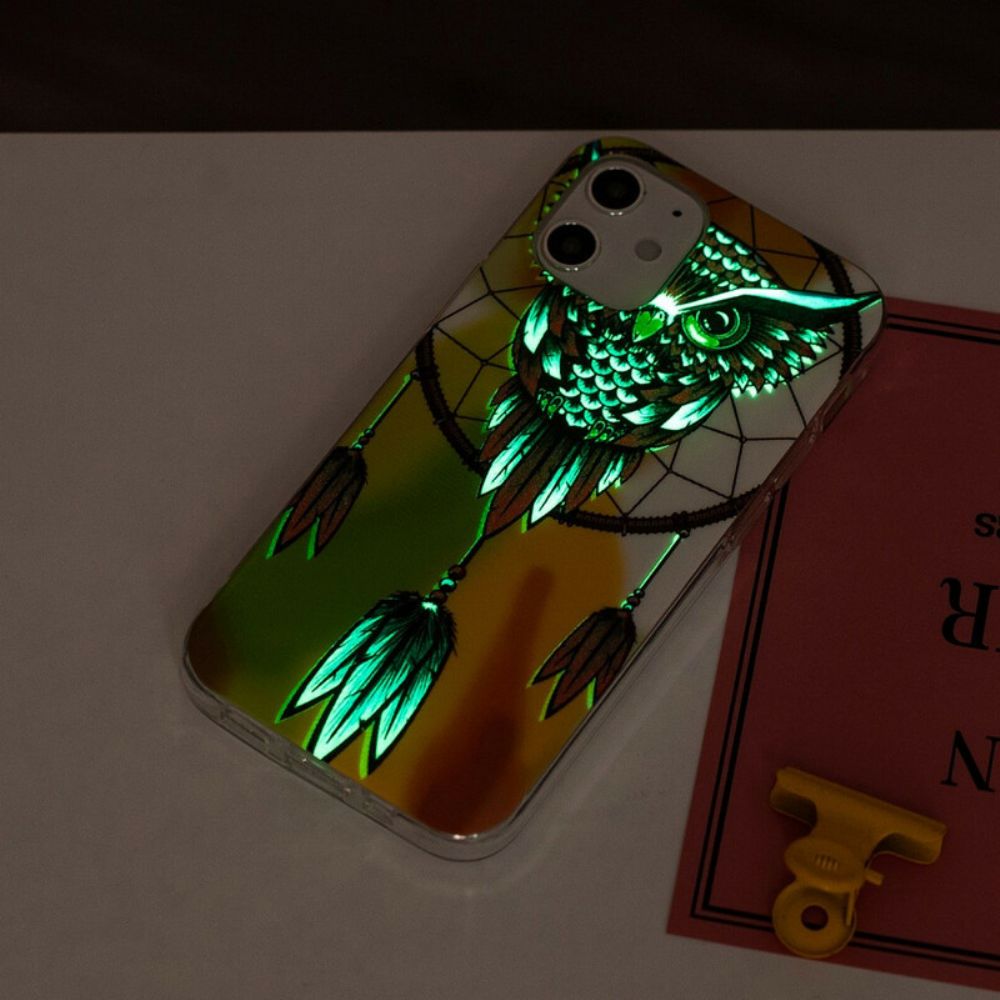 Hoesje voor iPhone 12 Mini Fluorescerende Uil Dromenvanger