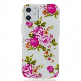 Hoesje voor iPhone 12 Mini Fluorescerende Vrijheidsbloemen