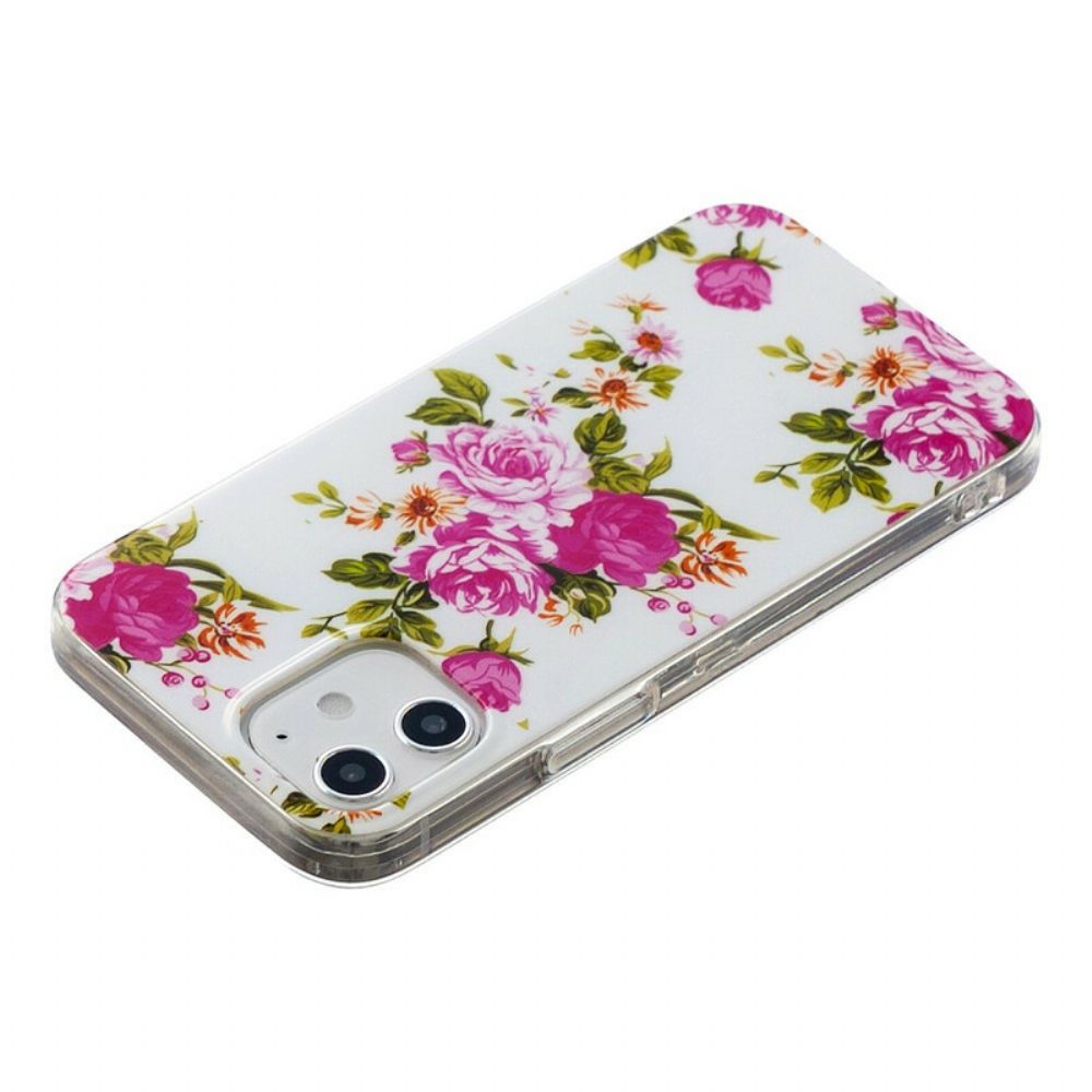 Hoesje voor iPhone 12 Mini Fluorescerende Vrijheidsbloemen