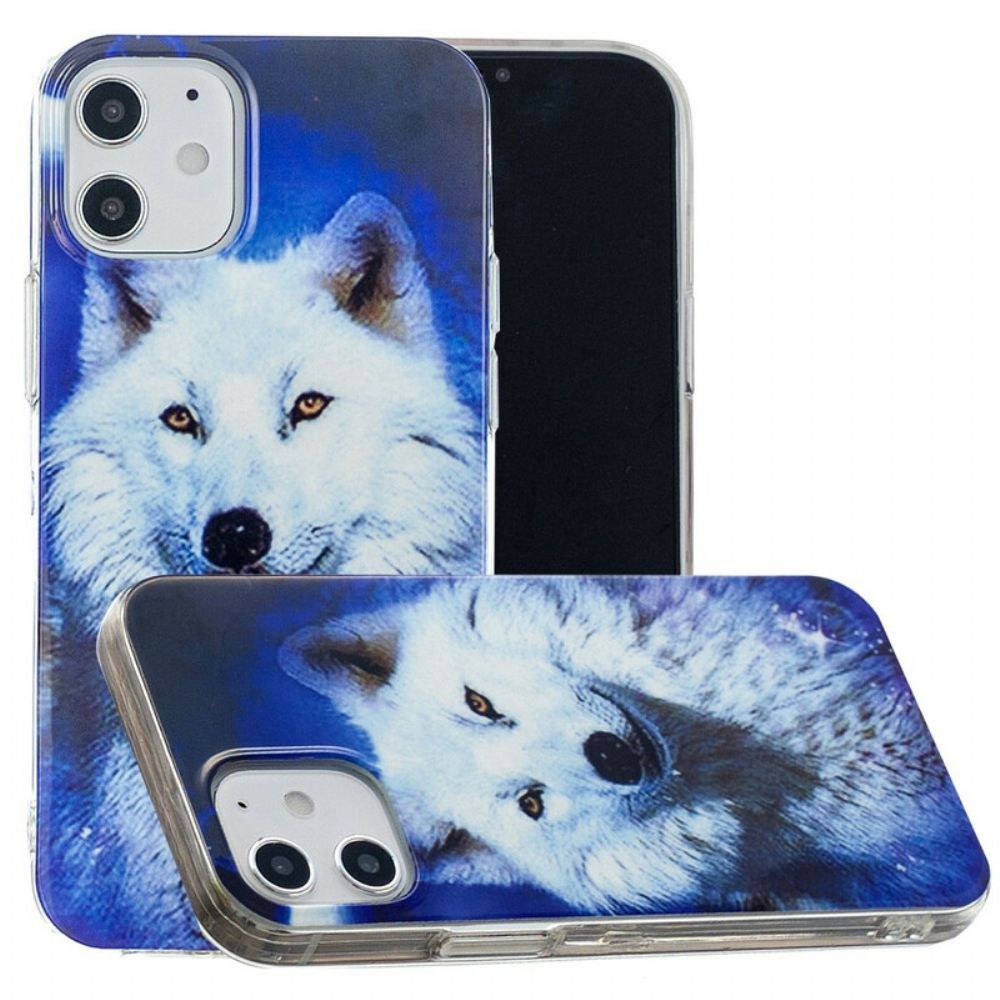 Hoesje voor iPhone 12 Mini Fluorescerende Wolf-serie