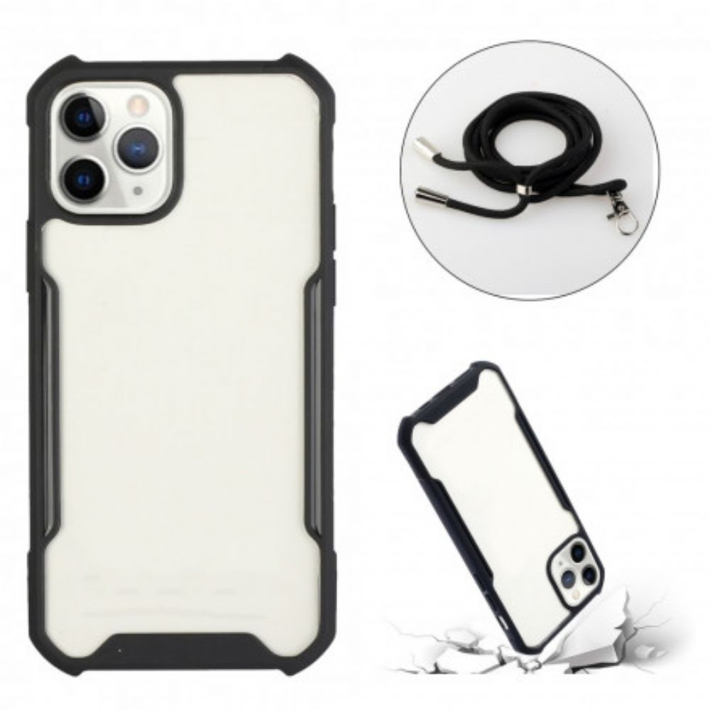 Hoesje voor iPhone 12 Mini Hybride Met Gekleurd Snoer