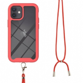 Hoesje voor iPhone 12 Mini Hybride Met Trekkoord En Gekleurde Rand