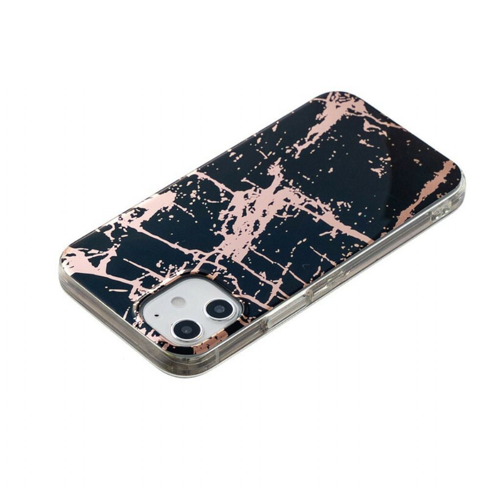 Hoesje voor iPhone 12 Mini Marmerkleurige Geometrie 2