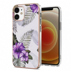 Hoesje voor iPhone 12 Mini Paarse Bloemen