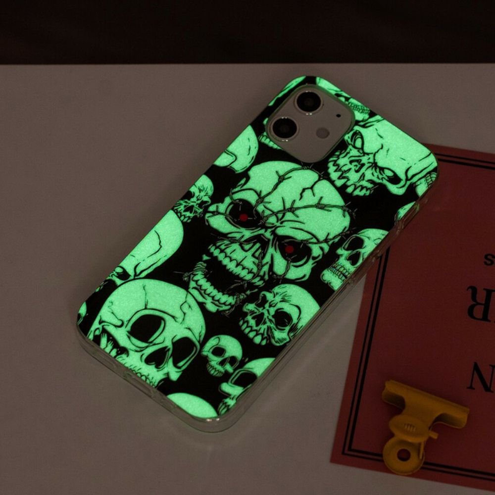 Hoesje voor iPhone 12 Mini Pas Op Voor Fluorescerende Schedels