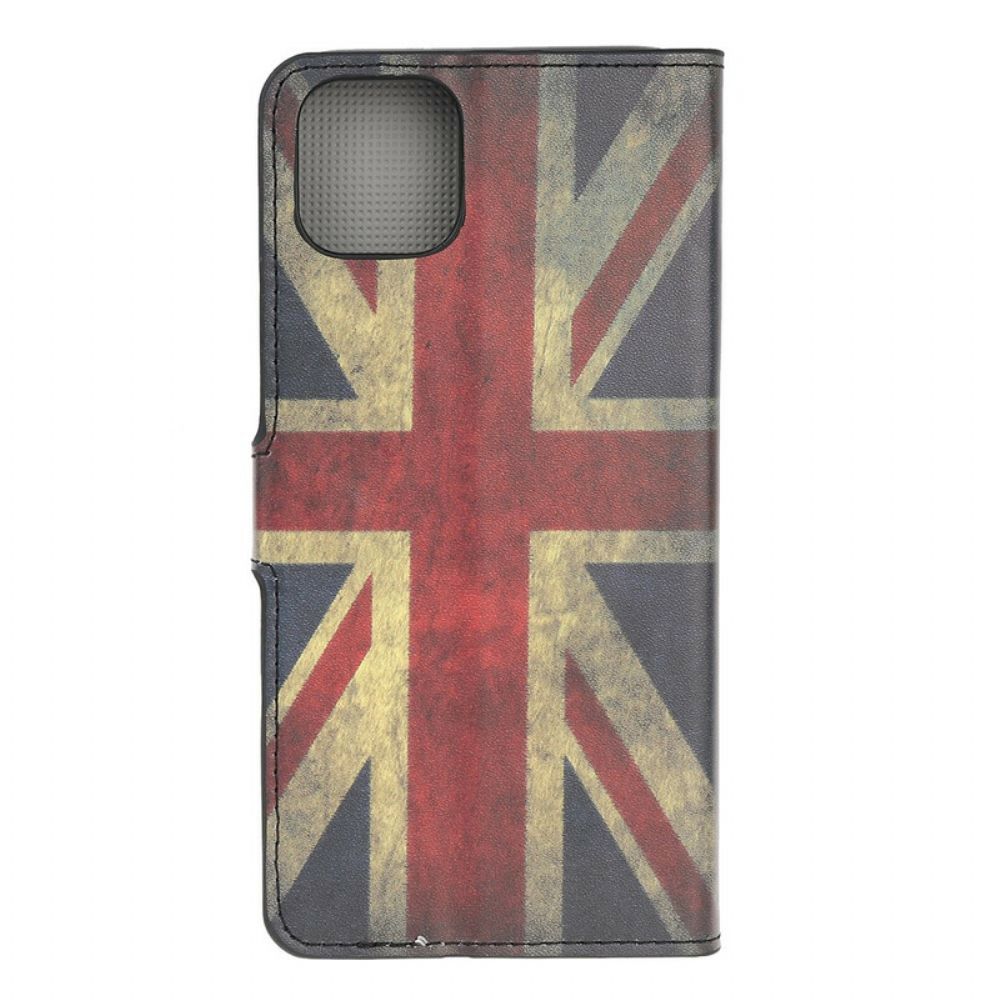 Leren Hoesje voor iPhone 12 Mini Engeland Vlag