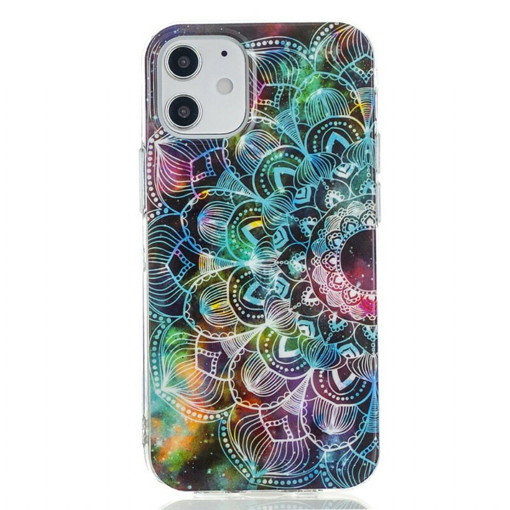 Telefoonhoesje voor iPhone 12 Mini Fluorescerende Bloemenserie