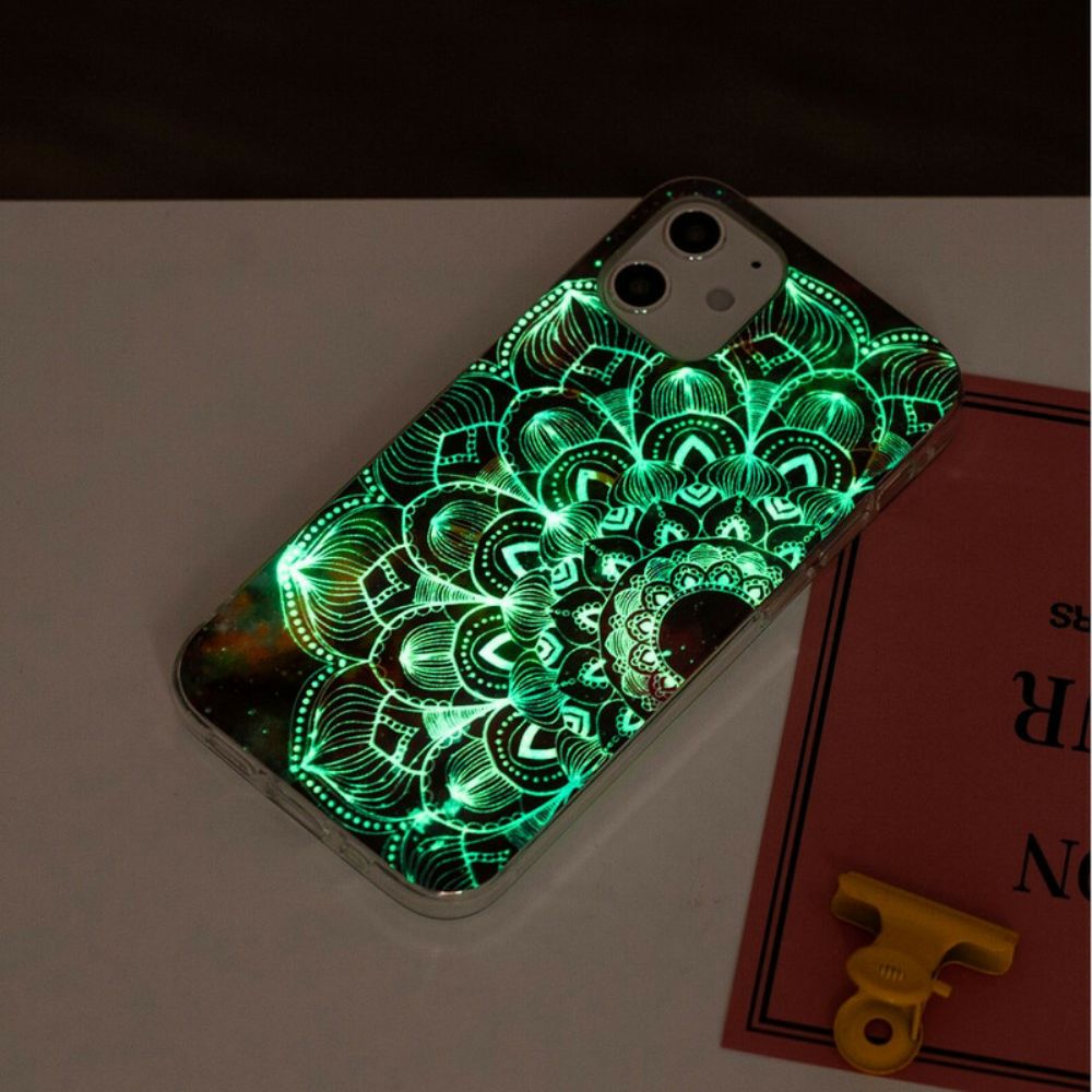 Telefoonhoesje voor iPhone 12 Mini Fluorescerende Bloemenserie