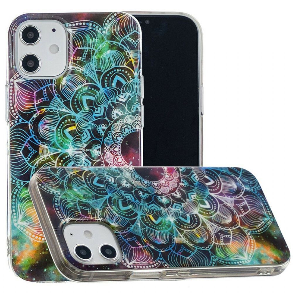 Telefoonhoesje voor iPhone 12 Mini Fluorescerende Bloemenserie