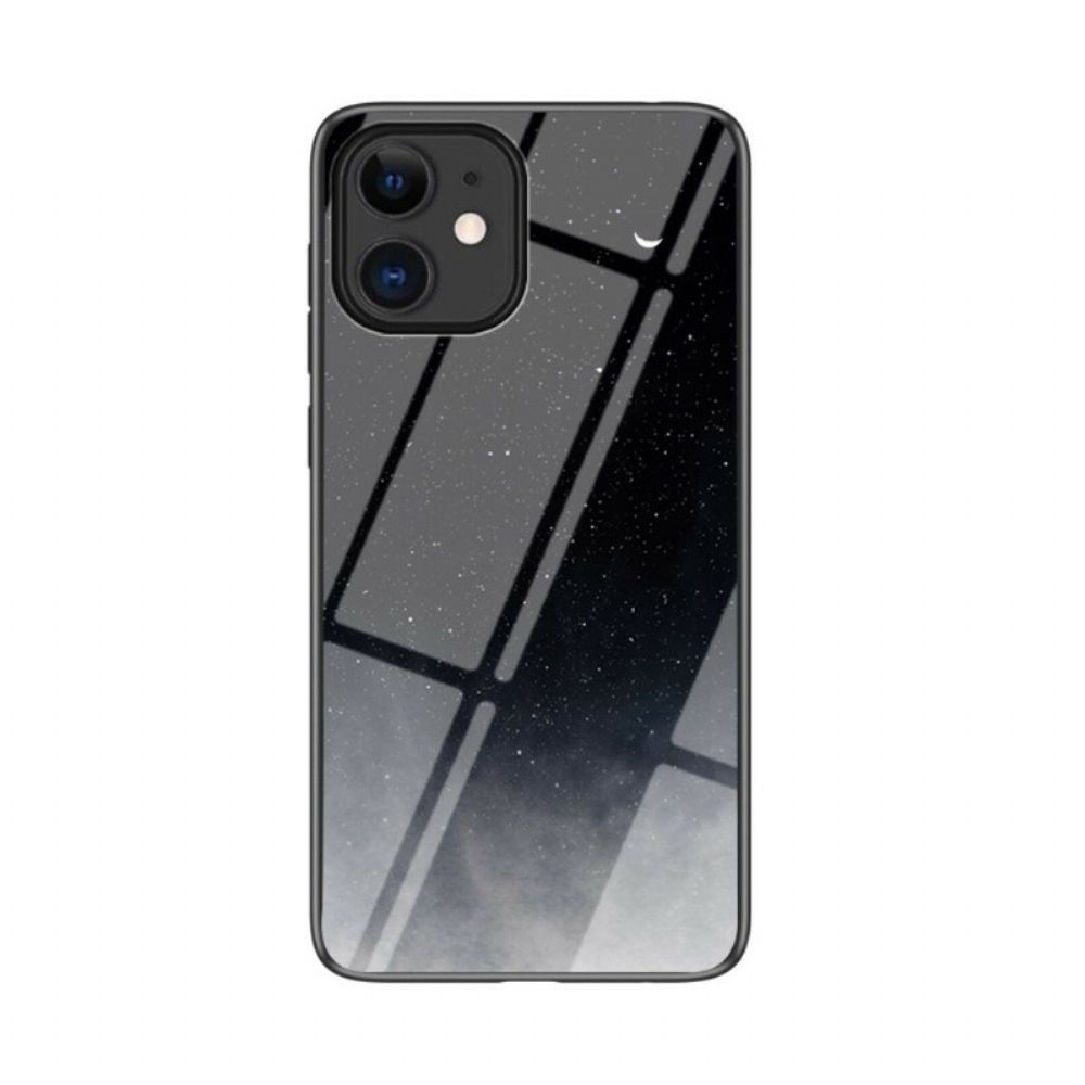 Telefoonhoesje voor iPhone 12 Mini Sterrenhemel Gehard Glas