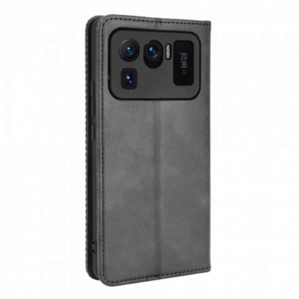 Bescherming Hoesje voor Xiaomi Mi 11 Ultra Folio-hoesje Vintage Gestileerd Leereffect