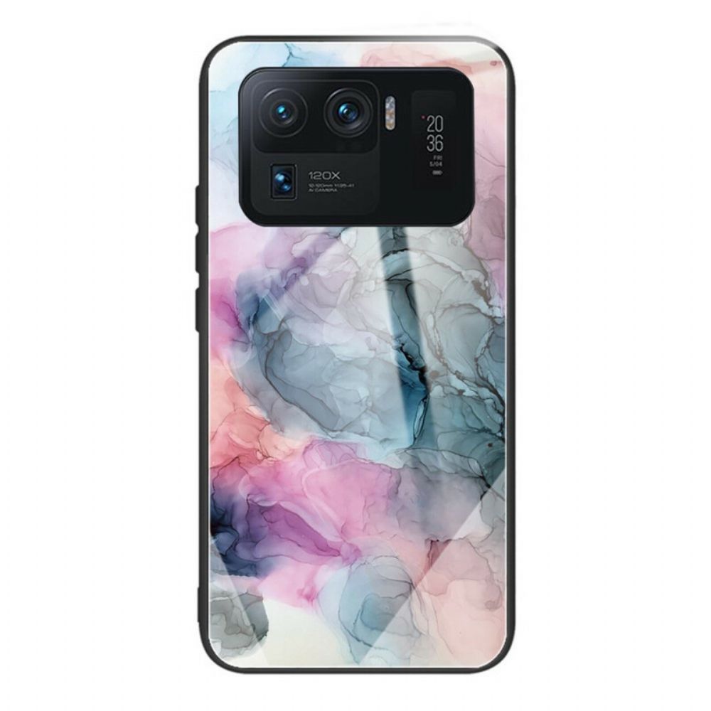 Hoesje voor Xiaomi Mi 11 Ultra Aquarel Marmer Gehard Glas