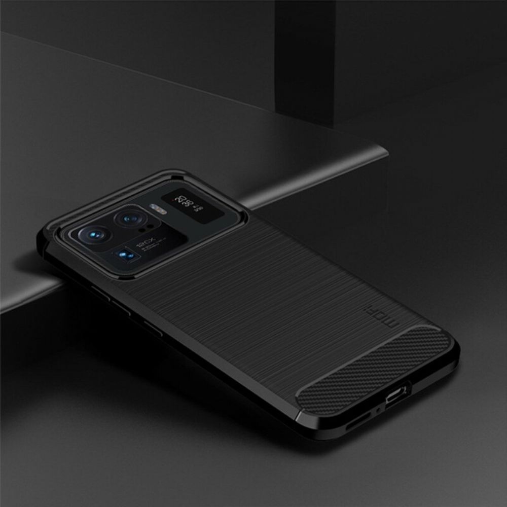 Telefoonhoesje voor Xiaomi Mi 11 Ultra Mofi Geborstelde Koolstofvezel