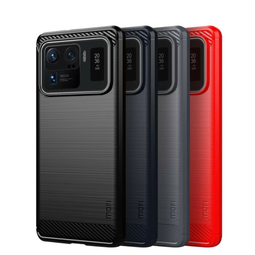 Telefoonhoesje voor Xiaomi Mi 11 Ultra Mofi Geborstelde Koolstofvezel