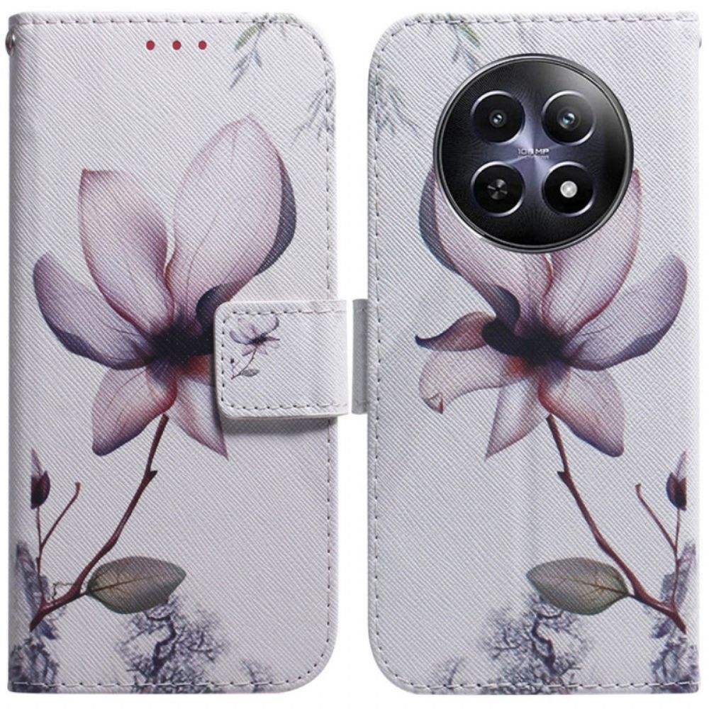 Folio-hoesje Realme 12 / 12x 5g Telefoonhoesje Roze Bloem