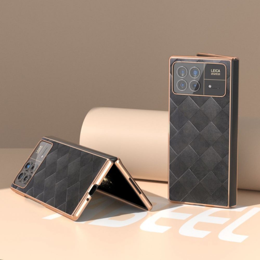 Case Hoesje Xiaomi Mix Fold 3 Telefoonhoesje Geweven Patroon