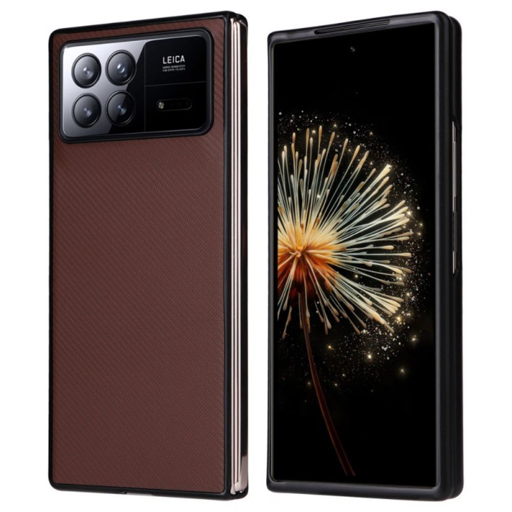 Cover Hoesje Xiaomi Mix Fold 3 Telefoonhoesje Koolstofvezeltextuur