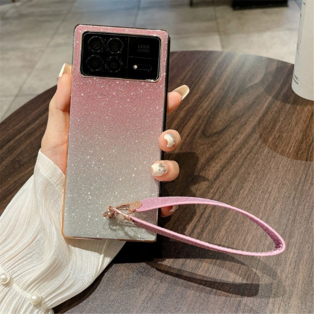 Hoesje Voor Xiaomi Mix Fold 3 Pailletten Met Bandjes