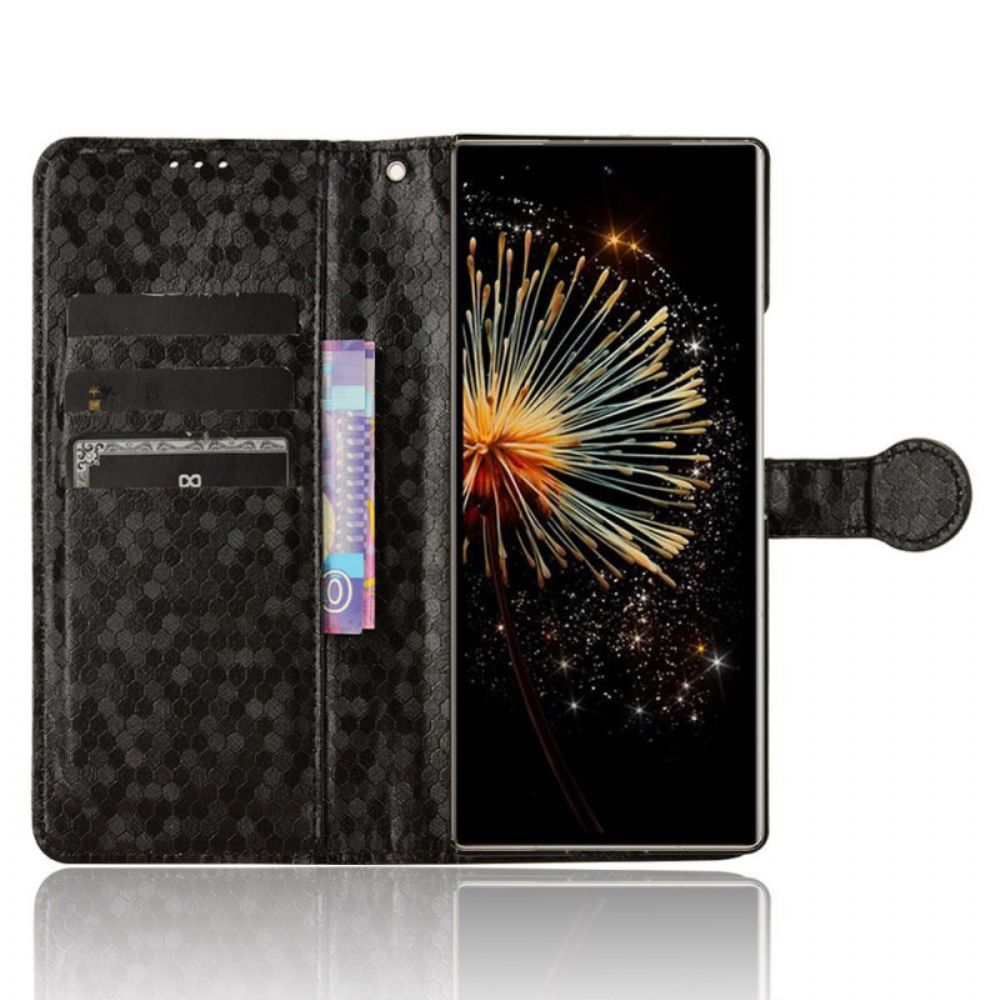 Leren Hoesje Xiaomi Mix Fold 3 Glanzende Stippen Met Bandje Bescherming Hoesje